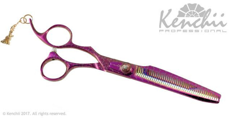 Load image into Gallery viewer, Kenchii Grooming - Lefty Pink Poodle Texture Shears - Choose 18 or 44 Teeth
