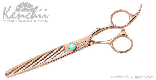Kenchii Grooming - Rose Gold Texture Shears - Choose 25 or 54 Teeth