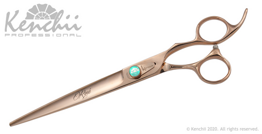 Kenchii Grooming - Rose Gold Shears - Choose Straight or Curved and Your Size from 7.0 to 8.0
