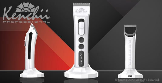 Kenchii Grooming - Flash Digital Cordless Clipper, Pearl Black or White 4 in 1