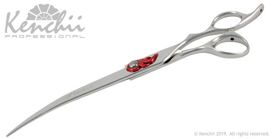 Kenchii Grooming - Flame Offset Handle 8.0 Shears / Scissors Choose Straight or Curved