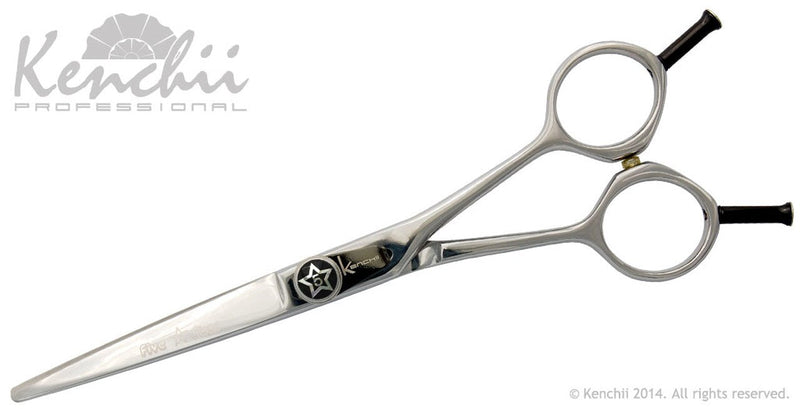 Load image into Gallery viewer, Kenchii Grooming - Five Star Even Handle Shears / Scissors Choose Straight or Curved and Your Size from 4.5 to 8.5
