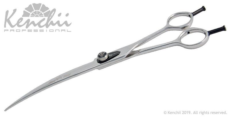 Load image into Gallery viewer, Kenchii Grooming - Five Star Even Handle Shears / Scissors Choose Straight or Curved and Your Size from 4.5 to 8.5

