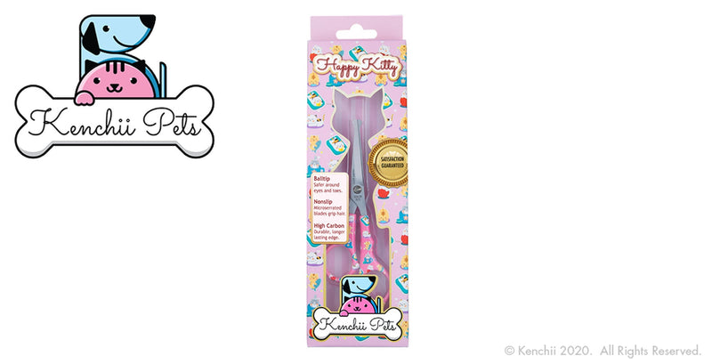 Load image into Gallery viewer, Kenchii Pets - Happy Kitty Home Cat Grooming Shears / Scissors Choose Your Size 5.5 or 6.5

