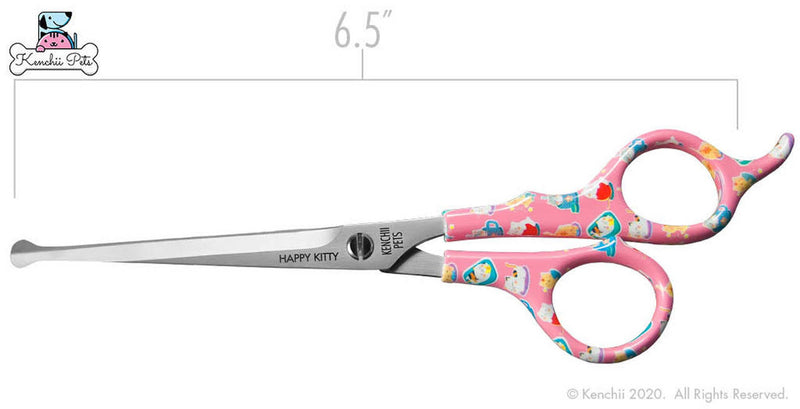 Load image into Gallery viewer, Kenchii Pets - Happy Kitty Home Cat Grooming Shears / Scissors Choose Your Size 5.5 or 6.5
