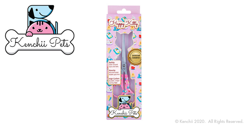 Load image into Gallery viewer, Kenchii Pets - Happy Kitty Home Cat Grooming Shears / Scissors Choose Your Size 5.5 or 6.5
