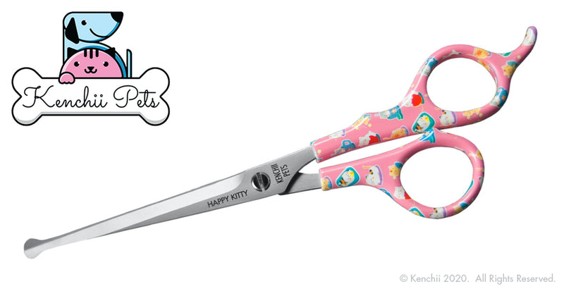 Load image into Gallery viewer, Kenchii Pets - Happy Kitty Home Cat Grooming Shears / Scissors Choose Your Size 5.5 or 6.5
