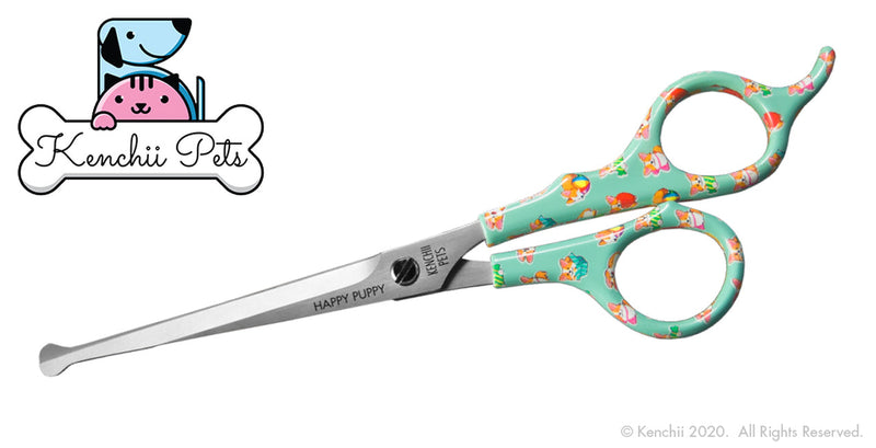 Load image into Gallery viewer, Kenchii Pets - Happy Puppy Home Dog Grooming Shears / Scissors Choose Your Size 5.5 or 6.5
