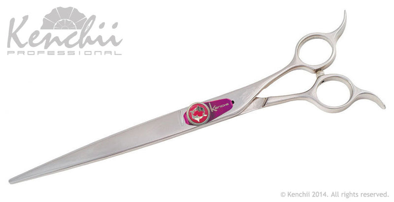 Load image into Gallery viewer, Kenchii Grooming - Flipper Even Handle Shears - Choose Straight or Curved and Your Size from 7.0 to 8.0
