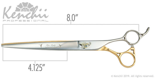 Kenchii Grooming - Lisa Leady Offset Handle 8.0 Shears / Scissors Choose Straight or Curved