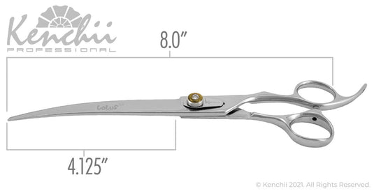 Kenchii Grooming - Lotus Offset Handle 8.0 Shears / Scissors Choose Straight or Curved