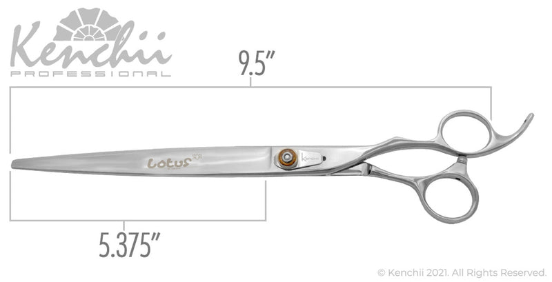 Load image into Gallery viewer, Kenchii Grooming - Lotus Offset Handle 9.5&quot; Straight Shears
