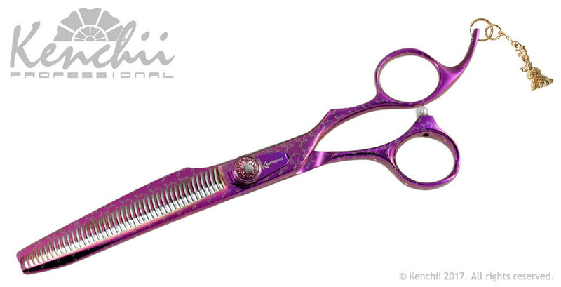Load image into Gallery viewer, Kenchii Grooming - Pink Poodle 44 Tooth Thinning Shear

