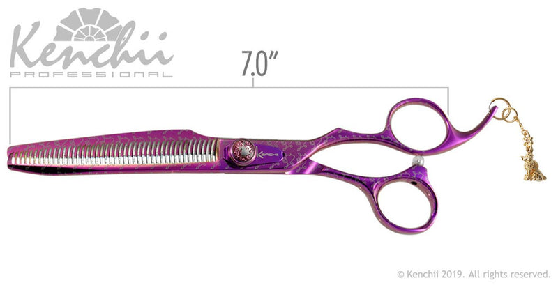 Load image into Gallery viewer, Kenchii Grooming - Pink Poodle 44 Tooth Thinning Shear
