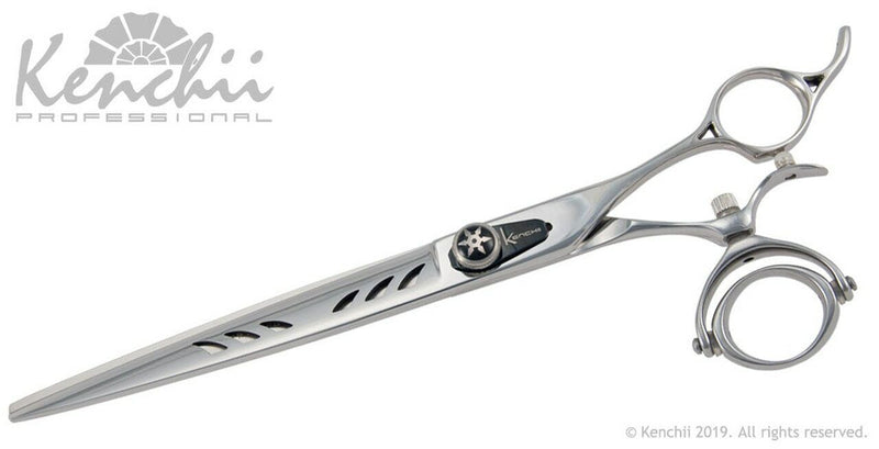Load image into Gallery viewer, Kenchii Grooming - Shinobi Double Swivel 8.0 Shears / Scissors Choose Straight or Curved
