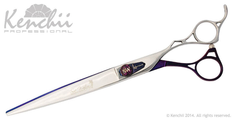 Load image into Gallery viewer, Kenchii Grooming - Sue Watson Offset Handle 8.0 Shears / Scissors Choose Straight or Curved
