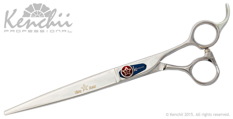 Load image into Gallery viewer, Kenchii Grooming - Five Star Offset Shears / Scissors Choose Straight or Curved and Your Size from 6.0 to 9.0
