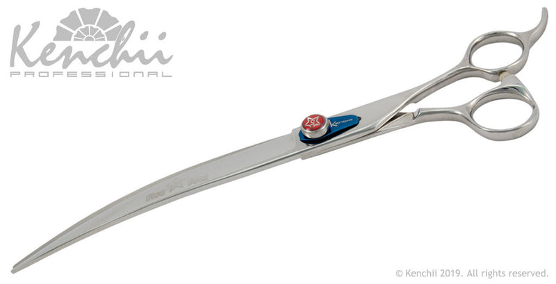 Load image into Gallery viewer, Kenchii Grooming - Five Star Offset Shears / Scissors Choose Straight or Curved and Your Size from 6.0 to 9.0
