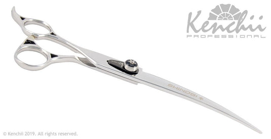 Kenchii Grooming - Lefty Shinobi Offset Shears / Scissors Choose Straight or Curved and Your Size 8.0 or 9.5